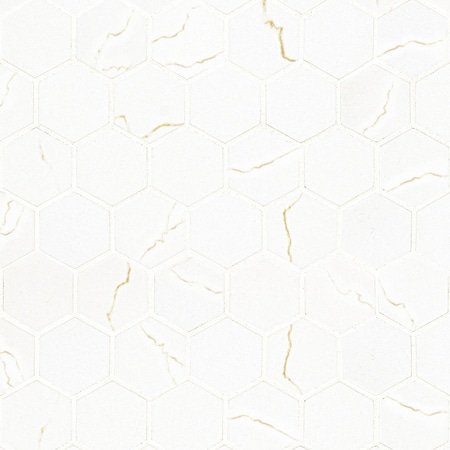 Miraggio Gold Hexagon Sample Matte Porcelain MeshMounted Mosaic Tile